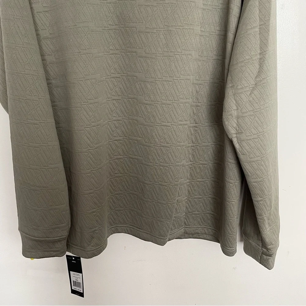 Men’s Adidas Adi Pattern 1/4 Zip Sweatshirt Silver PBL Size 2XL
